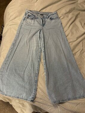 American Eagle Outfitters Light Blue Wide-Leg Jeans